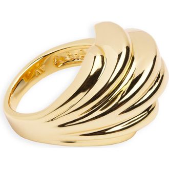 Argento Vivo Ribbed Ring in Gold at Nordstrom, Size 8