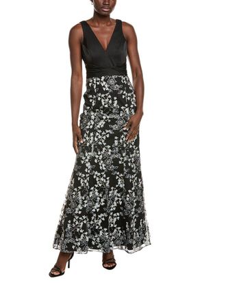 Aidan Mattox Floral Applique Gown