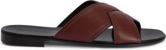 Giuseppe Zanotti Flavio crossover-strap sandals - men - Leather/Rubber/Leather - 39 - Brown