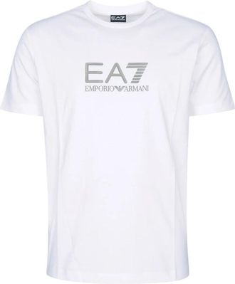 Emporio Armani Train Lux Tee SS Big Logo - Heren - T-shirts - Wit - M - Katoen - Tops