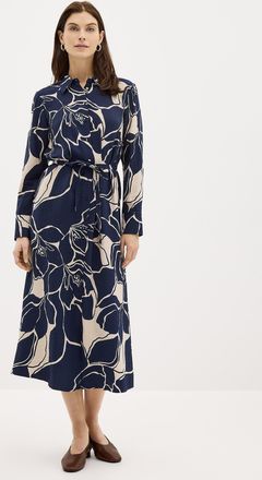 Y.A.S Womens Belted midnight flowers shirtdress