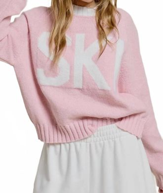Mimosa Ski Crewneck Sweater In Baby Pink
