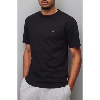 Reigning Champ Embroidered Monogram Lightweight Jersey T-Shirt in Black at Nordstrom, Size Small