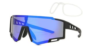 SmartBuy Collection Single Lens Full Rim Plastic Mens Sunglasses Black Size 146 - Free Lenses - SmartBuy Collection