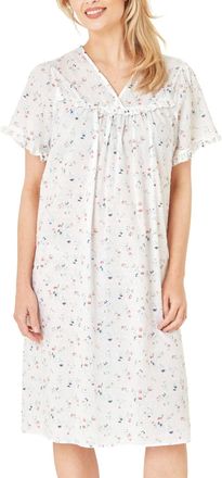 Marlon Womens Carlotta Easy-Care Frill Trim Woven Nightdress, Summer Pink, 20-22