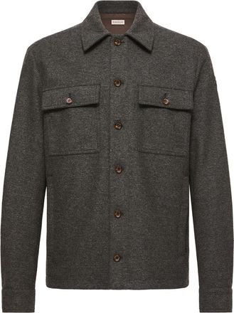 Moncler Moncler Flannel Shirt Jacket, Men, Grey, Size: Xxl