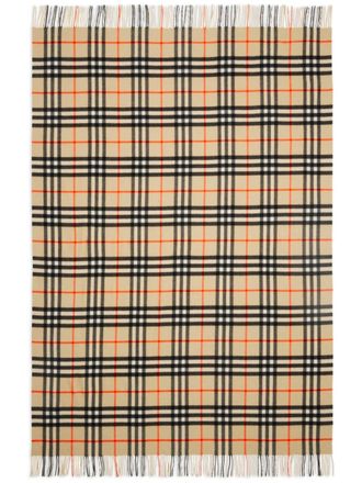 Burberry Vintage Check blanket - unisex - Cashmere - One Size - Neutrals