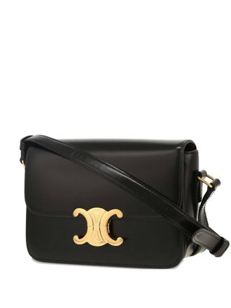 Celine 2020s Triomphe Teen leather mini bag - Zwart