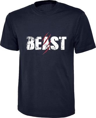 Generic Beast T-Shirt Beast Mode Gym Mens Workout Training Bodybuilding Weight Lifting Fitness Adult Kids Unisex Tee Top (Navy, 3XL)
