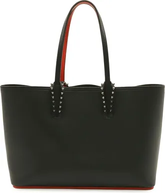 Christian Louboutin Black Red Color Leather Rubber Handbag Pouch Shoulder Bag Tote Bag (Pre-Owned)