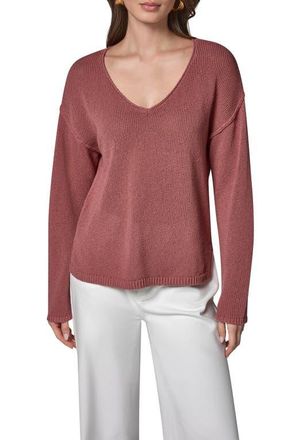 DKNY Rolled V-Neck Sweater in Desert Clay at Nordstrom, Size X-Small