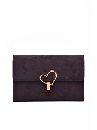Love Moschino Suede-Effect Crossbody Bag With Distinctive Lock Closure