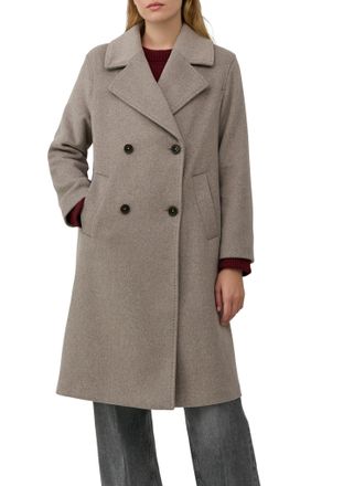 s.Oliver Wollmantel S.OLIVER, Damen, Gr. 44, taupe melange, Web, Obermaterial: 70% Polyester, 30% Wolle. Futter: 100% Polyester, unifarben, gerade kniebedecken