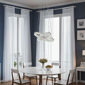 Pagazzi Ausilia Polished Chrome & Crystal Led Pendant Ceiling Light in Silver