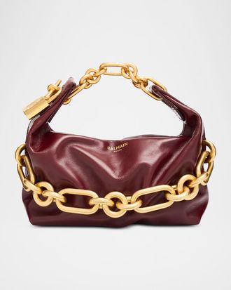 Balmain Sync Mini Chain Leather Top-Handle Bag