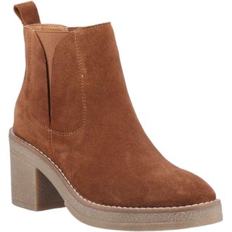 Hush Puppies Felicia Suede WoMens Tan Heeled Chelsea Boots - Size UK 4