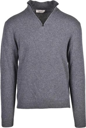 Wool & Co Pullover met rits - Heren - Coltruien - Grijs - 2XL - Wol - Truien & Vesten