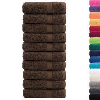 Berkfield Home Premium Hand Towels SOLUND 10pcs Brown 50x100cm 600gsm