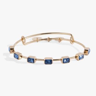 Alex and Ani September Birthstone Emerald Cut Bangle in Silver at Nordstrom