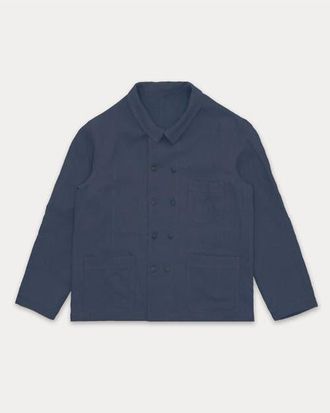 Fortela Gar&ccedil;on Double-Breasted Linen Jacket in Blue at Nordstrom, Size Xx-Large Eu