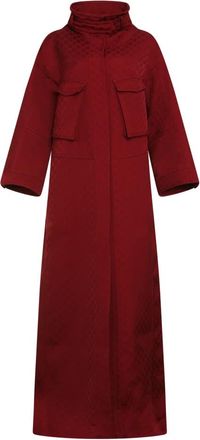Gucci Jacquard Fabric Single-Breasted Coat - Dames - Mantel - Rood - 2XS - Jassen
