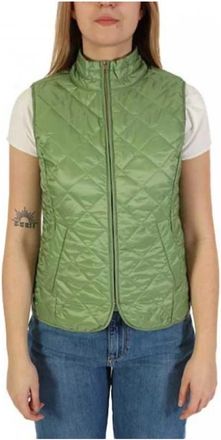 Marella Mouwloze Gewatteerde Jas met Doorgestikt Design - Dames - Bodywarmers - Groen - S - Jassen