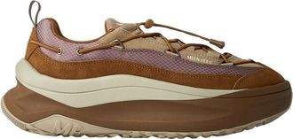 Moon Boot Chunky Sole Lace-Up Sneakers - Heren - Sneakers - Bruin - 41 EU - Leer - Schoenen