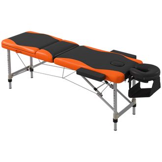HOMCOM Portable Massage Table Beauty Therapy Couch Bed Spa Aluminum Orange | TJ Hughes