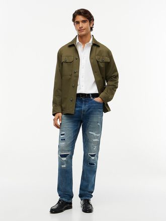 Tommy Hilfiger Mens Distressed Straight Jean - Distressed Denim - 29W x 30L