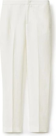 Fabiana Filippi Witte joggingbroek met trekkoord - Dames - Straight fit broeken - Wit - M - Linnen - Broeken