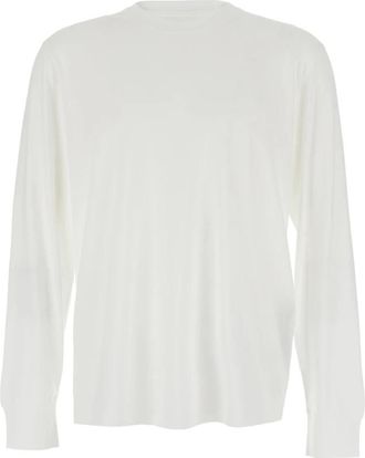 Tom Ford Cotton Crewneck T-Shirt - Heren - Longsleeves - Wit - 2XL - Katoen - Tops