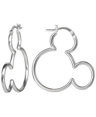 Disney Mickey Mouse Sterling Silver Outline Hoop Earrings at Nordstrom