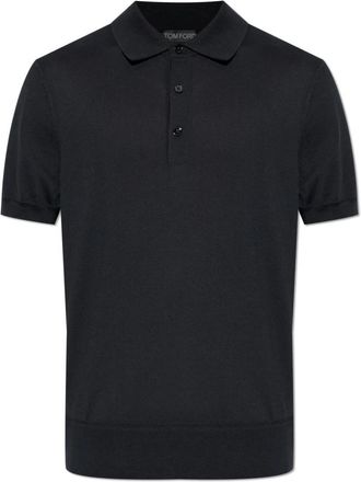 Tom Ford Puur Katoenen Polo - Heren - Polos - Zwart - 2XL - Katoen - Tops