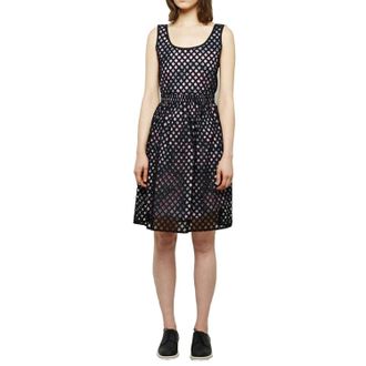 Carven Womens Eyelet Cotton Dress In Black
