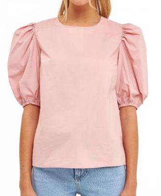 English Factory Puff Sleeve Top In Pink