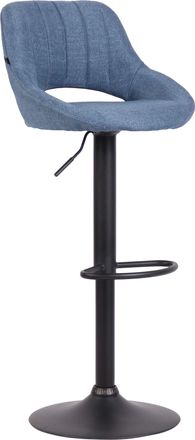 Clp Taburete De Bar Milet En Tela Con Base Met&aacute;lica Azul Negro