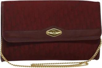 Dior Pre-owned Clutches, female, Red, Size: ONE SIZE Pre-owned Vintage Trotter Canvas Shoulder Bag