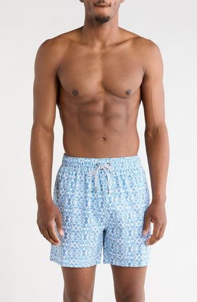 Vintage Summer Swimwear Stretch Tile Volley Swim Shorts in Blue at Nordstrom Rack, Size Xx-Large