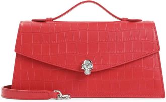 Alexander McQueen Tassen, Dames, Rood, ONE Size, Leer, Skull Top Handle