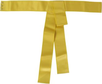 Dolce & Gabbana Womens Yellow Wide Snap Button Closure Silk Belt