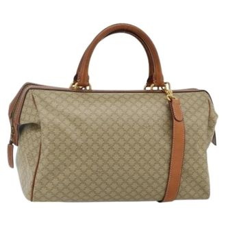 Celine Pre-owned Handbags, female, Beige, Size: ONE SIZE Pre-owned Vintage Macadam Canvas Hand Bag