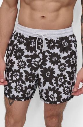 DKNY Modern Euro Swim Trunks in Flower at Nordstrom Rack, Size Xx-Large