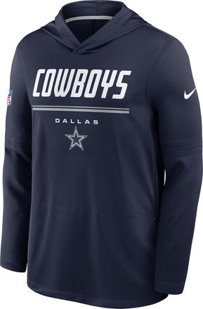Nike Dallas Cowboys Sideline Nike Mens Dri-FIT NFL Long-Sleeve Hooded Top in Blue | 03B9447M7RD-TG4