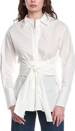 Rebecca Taylor Poplin Wrap Blouse