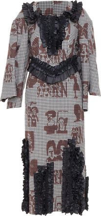 Comme Des Gar&ccedil;ons Comme Des Garcons wool gingham ruffle midi dress