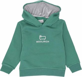Woolrich Kids Sweatshirts, male, Green, 10 Y, Logo Hoodie