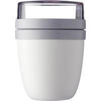 OEM Fiambrera Con 2 Tapas, Peque&ntilde;o Recipiente Extra&iacute;ble Para Frutos Secos O Fruta, Port&aacute;til, Sin Bpa, Blanco N&oacute;rdico, 500 Ml + 200 Ml (17 Oz + 6,7 Oz), 1 