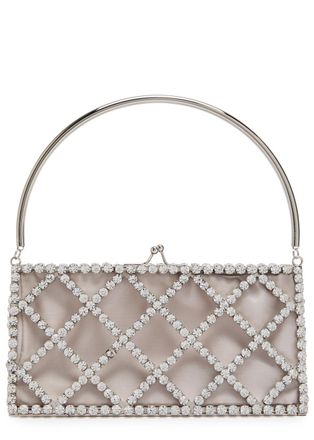 Rosantica Garofano Crystal-embellished Satin Shoulder bag - Silver - One Size