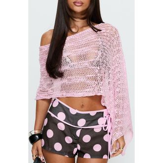 Princess Polly Boni Knit Poncho in Soft Pink at Nordstrom, Size Large/x-Large