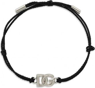 Dolce & Gabbana Bracelets, male, Gray, ONE SIZE, DG Leather Bracelet